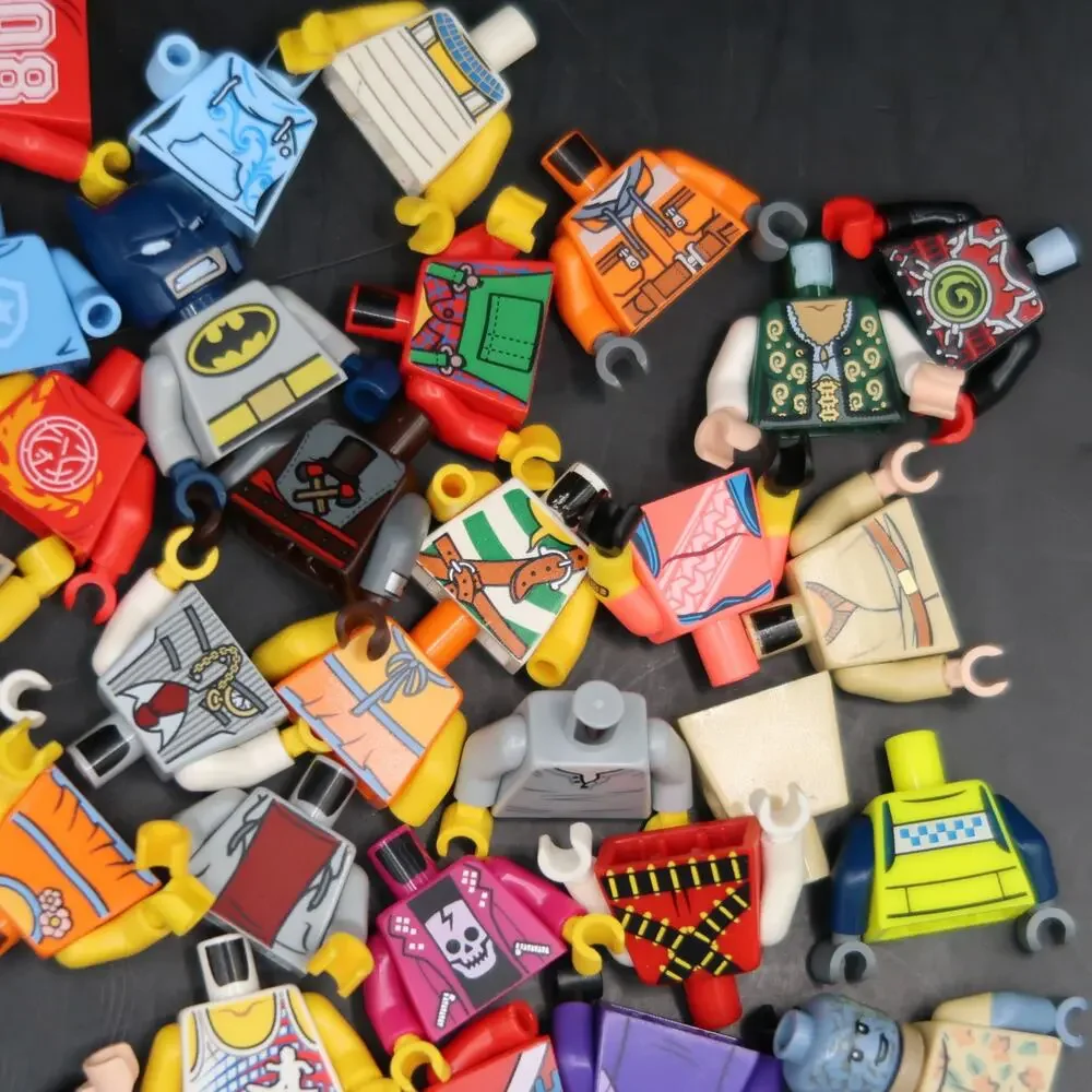 Lego Minifigure Torsos Assorted Lot Of 50 Minifigs Incomplete For Parts / Repair